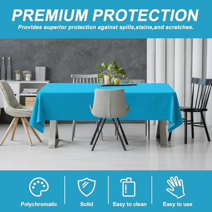 54IN X 160FT Plastic Table Cover Roll with Cutter Box, Cut to Size Plastic Table Cloths for Parties, Birthday, (Turquoise, Rectangular) - color: Turquoise, size: 1920" x 54" (Rectangular)