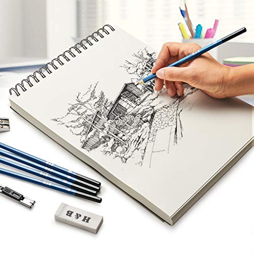 AGPtEK Sketch Book, Art Drawing Pad 9 X 12, 100 Sheets, 60lb/100g, 2 Pack - size: Top Spiral-Bound