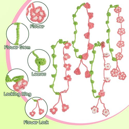 WaldyWop Crochet Kit for Beginners: 4 Flower Bracelets Starter Kit w/Videos - color: Flowers Bracelets