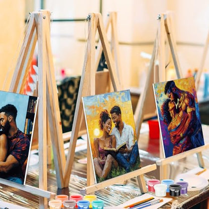 Harloon 36 Pcs 8 x 10 Inch Pre Drawn Canvas for Painting Afro Queen Pre Stretched Canvas Painting for Adults Sip and Paint Party Supplies Favor - style: Sexy Couples