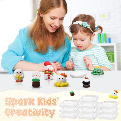 VioraWhite 216 Pcs 7.14 Lbs Air Dry Clay Bulk Ultra Light Modeling Clay for Kids DIY Magic Foam Gifts Safe and Non Toxic for Sculpting Boys Girls Kids School Birthday Gifts(White) - color: White