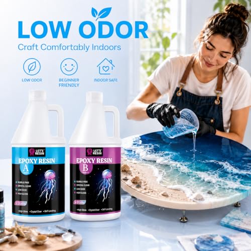 LET'S RESIN Epoxy Resin Kit,1 Gallon Bubble Free & Crystal Clear Resin - size: Large