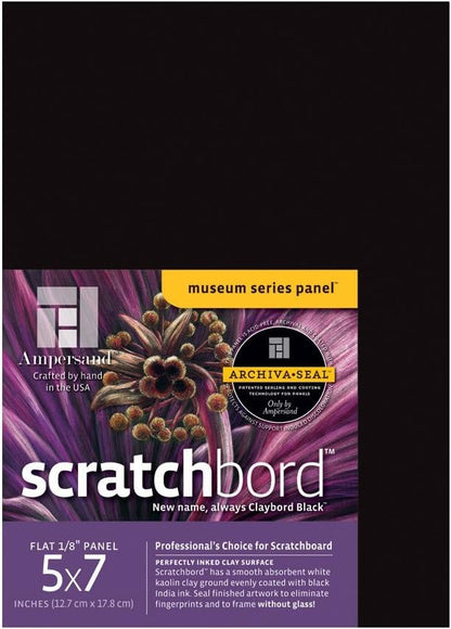 Ampersand Art Supply Scratchbord 5" x 7" 1/8" Flat Profile Professional Scratchboard Art Panel for Scratchboard Drawing, Illustration & Mixed Media (Pack of 30) - size: 5" x 7" - (Pack of 30)
