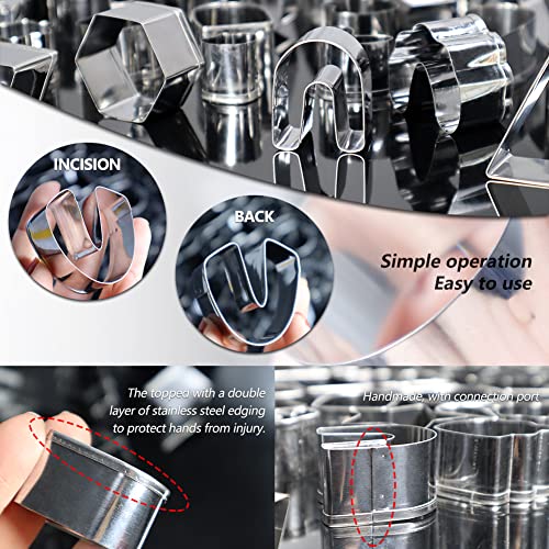 PTFJZ Polymer Clay Cutters for Earring Making 181pcs Clay Tools Set with 44 Shapes Stainless Steel Clay Earrings Cutters 16 Circle Shape Cutters 1 Letter Stamp 120 Jewelry Accessories - color: 181metal