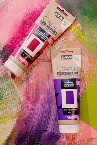 PEBEO Origin Acrylics 120ml Matte Acrylic Paint, Ultramarine Violet | Muted atmospheric violet in matte heavy-body acrylic - shadow and twilight mixes; holds knife marks on canvas. - color: Ultramarine Violet