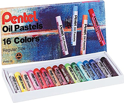 Pentel Arts Oil Pastels, 16 Color Set (PHN-16) - size: 1 Count (Pack of 16)