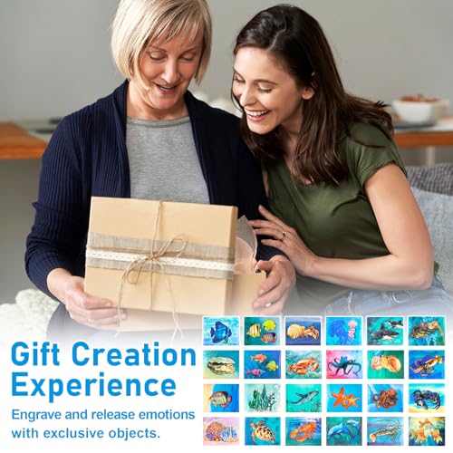 24Pcs Reusable Water Painting Set for Seniors,Dementia Product for Elderly - color: Ocean Life