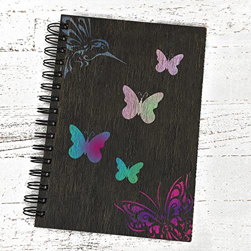 Set of 2 Butterflies and Bee Stencils - Stencils for Painting on Wood, Walls, Art Projects, Furniture, Fabric and More - DIY Bee and Butterfly Stencil for Crafts Reusbable - Each Stencil 7"x7" - color: Butterflies/Bees 7"x7"