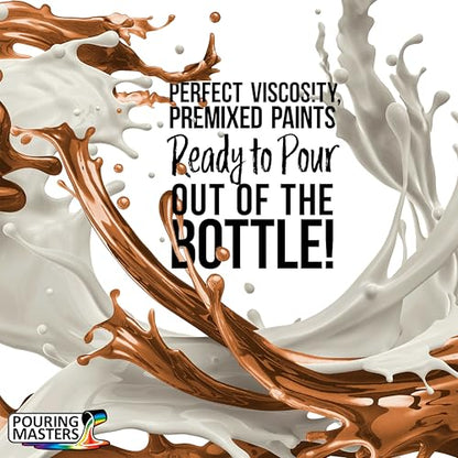 Pouring Masters Aztec Gold Metallic Pearl Ready to Pour Acrylic Pouring Paint - Premium 32-Ounce Pre-Mixed Fluid Acrylic Paint - Fluid Art Supplies for Canvas, Wood, Paper, Tile & Rocks | Ready to Pour, Premium Pre-Mixed Fluid Acrylic Paint - Fluid Art Su