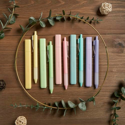 BLIEVE - Aesthetic Highlighters and Gel Pens With Soft Ink and Chisel Tip, Bible Highlighters and Pens No Bleed, Dry Fast Easy to Hold, for Bible Journaling Planner School Supplies (CANDY) - color: CANDY