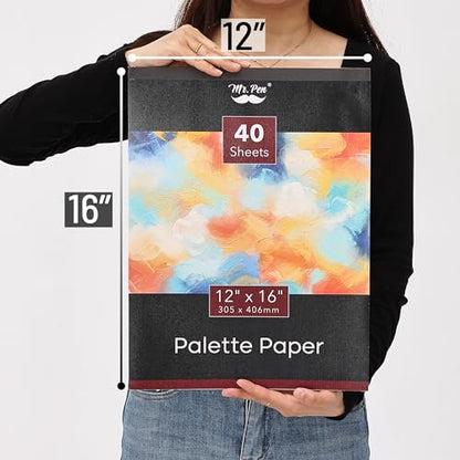 Mr. Pen- Disposable Paint Palette Paper Paint Pad, 12"x16", 40 Sheets - size: 12" x 16", 1 Pack