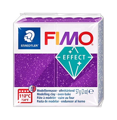 Staedtler FIMO Effects Polymer Clay - -Oven Bake Clay for Jewelry, Sculpting, Glitter Lilac 8020-602 - color: Lilac glitter