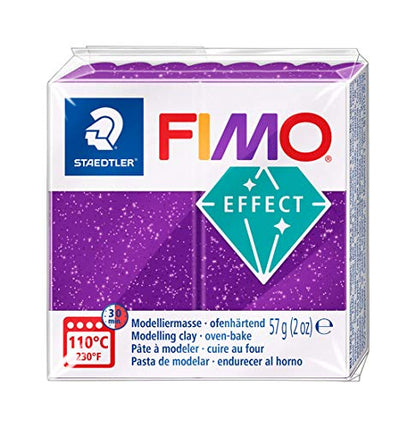 Staedtler FIMO Effects Polymer Clay - -Oven Bake Clay for Jewelry, Sculpting, Glitter Lilac 8020-602 - color: Lilac glitter