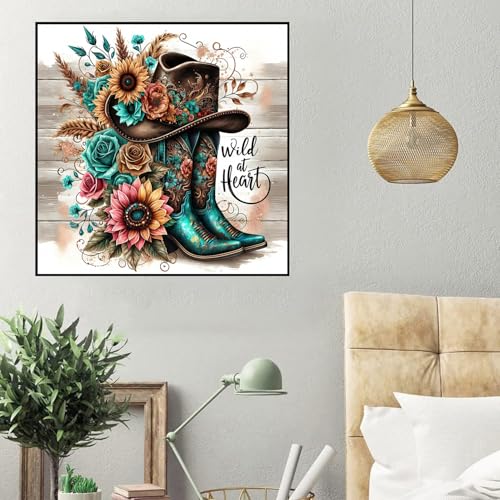 HHMATITS Boots Diamond Art Kits for Adults 14X14IN - color: Boots