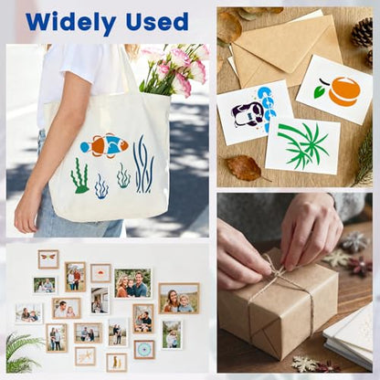 Amrules 65 Pcs Painting Stencils, Ocean Theme, 4 x 4 Inch | Plastic, Drawing Templates Set for Crafts, Reusable DIY Art Stencil, For Wood, Walls, Cards, Fabrics, Rocks, Home Decoration - style: Ocean