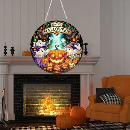 RYMILIE Halloween Diamond Art Kits for Adults Ghost Pumpkin 8x8inch - color: DP04131