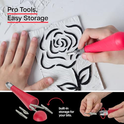Linocut Printing Kit - Stamp Making Carving Tools - Crafts for Adults - Easter Unique Gifts - Teen Boy Gifts - Birthday Gift Ideas for Women - Hobbies DIY Kits for Adults, Boys, Girls, Women, Men