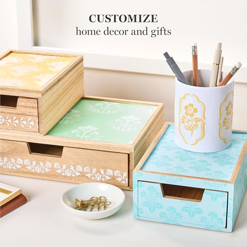 Martha Stewart, Vintage Florals Stencils, Stamps, and Tools Kit, 14 pc - style: Vintage Florals