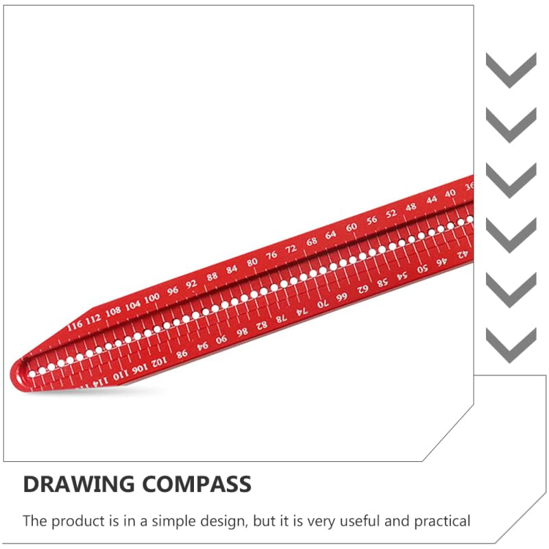 Woodworking Compass Tool Portable Aluminum Alloy Hole Ruler Circle Drawing Ruler Precision Marking Gauge 5.74In for Carpentry Engineering Design