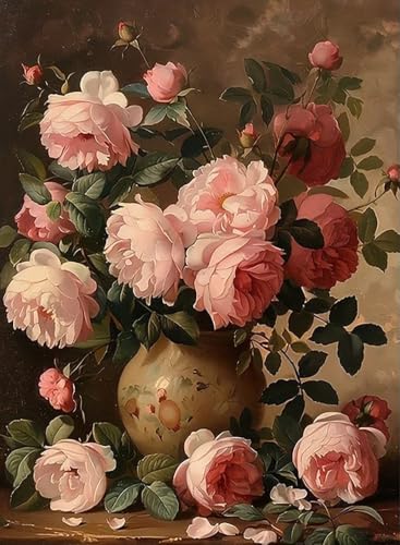 Diamond Art Kits for Adults,Vintage Flowers Diamond Painting Kits 12x16in | Diamond Painting Kit - Sparkling Full Drill Design Perfect for Home Decor, Holiday Gifting, And Relaxing Crafting 12x16inch - color: DP04535