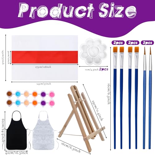 Zhanmai 2 Pack Sip and Paint Kit for Couples Date Night | 8 x 10 Inch, Pre Drawn Canvas King Queen, Paint Party Supplies, Romantic Adult Activity, Includes Easels Aprons Brushes Set - size: 8 x 10 Inch, style: Couple