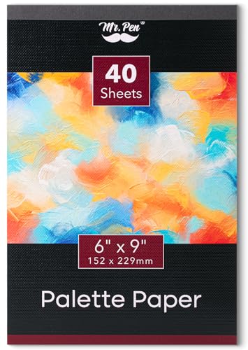 Mr. Pen- Disposable Paint Palette Paper Paint Pad, 6" x 9", 40 Sheets - size: 6" x 9", 1 Pack