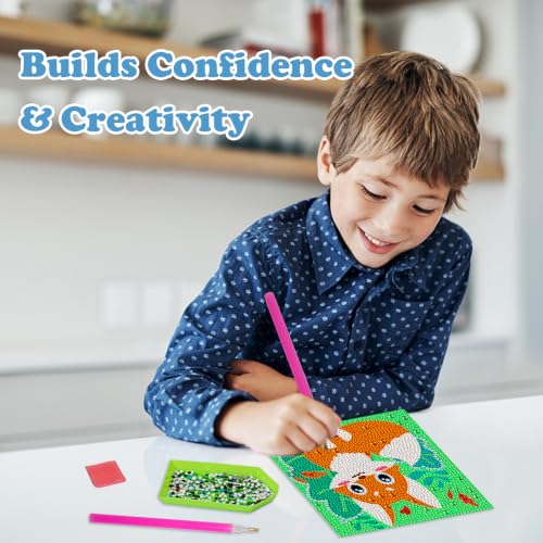 Labeol Diamond Art Kits for Kids Crafts for Girls Ages 6-8-10-12 Easy to DIY Creative Diamond Art Sticker Craft by Numbers Kits for Kids and Adult Beginners (6 Pack Dream) - style: 6 pack Dream