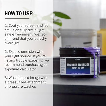 Ecotex® Beginner Screen Printing Emulsion, Ready to Use Photo Emulsion 16oz - size: 16 fl oz