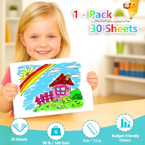 Mixed Media Sketchbook 9"x12" Multimedia Sketchbook, 2-Pack 30 Sheets | Top Spiral Bound Sketch Book, 98lb/160gsm Mixed Media Paper, Watercolor Paper Sketch Pads for Drawing, Painting, Art Supplies - size: 9" x 12"(Pack of 2)