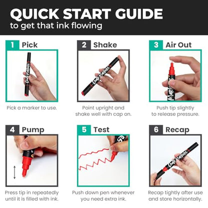 Chalkola 10 Metallic Dual Tip Liquid Chalk Markers for Chalkboard, Window - size: Dual Tip- 1mm+5mm