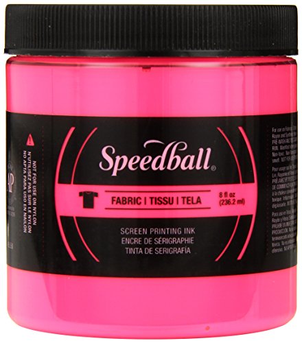 Speedball 004687 Fluorescent Screen Printing Ink, 8 fl. oz., Hot Pink - color: Hot Pink