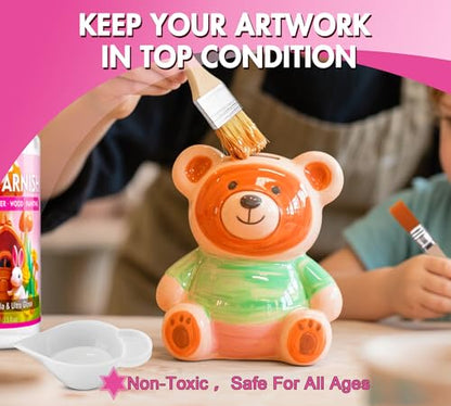Air Dry Clay Glaze - 7oz/200ml Polymer Glaze Varnish, Waterproof & Scratch-Resistant, Prevents Cracking, High Gloss Clay Sealant, Suitable for Pottery, Sculptures, Acrylic Paintings & Wood Products