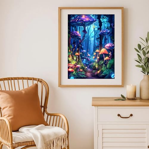 Arttoplus Enchanted Mushroom Diamond Art Kits for Adults Beginner 12x16in - color: G9316-US