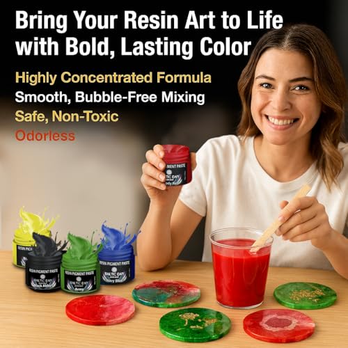 BALTIC DAY 50 Color Pigment Paste for Epoxy Resin Set – Opaque Resin Colorant, High Concentration Epoxy Dye & Mica Powder for Resin Art, Jewelry Making, Tumblers - color: 50 Color Jars