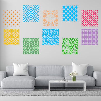 24Pcs Geometric Stencils for Painting, Reusable Abstract Layering Templates - style: Contemporary
