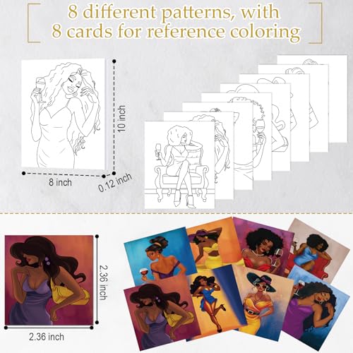 Cholemy 36 Pcs Paint and Sip Kit Gift for Adults 8''x10'',Charming Lady | Pre Drawn Canvas, Painting DIY Afro Acrylic Painting Kit, Wood Easel Brushes, Date Night Bulk, Summer Halloween Party - style: Charming Lady