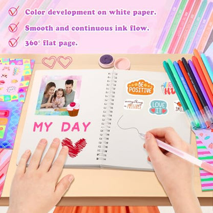 Nsrzua DIY Journal Kit for Girls,Toys for Ages 8-14 and Birthday Gifts for Girls. - color: purple
