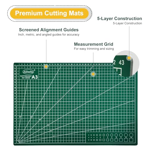 Allwin 17"x 11" Self Healing Cutting Mat Cutting Plate Cutting Scale Plate Painting Engraving Plate Cutting Table Mat Manual Mat PVC Plate - size: 17.7"L x 11.8"W