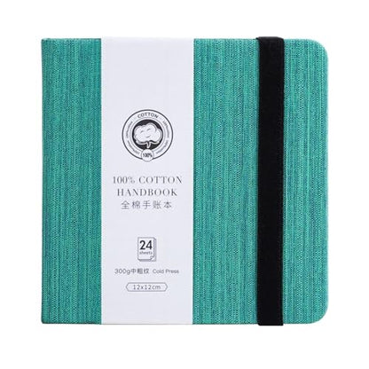 Lightwish Square Watercolor Journal,100% Cotton,300gsm/140lb,Acid-Free,24 Sheets Cold Press Watecolor Paper Sketchbook for Artists Adults Students,4.7 * 4.7 Inches - color: Deep Green