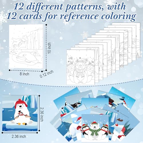 Sherr 12 Pcs Pre Drawn Canvas for Adults,Winter Xmas,8 x 10 Inch - size: 8 x 10 Inch, style: Winter Xmas