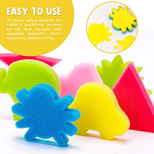 42Pcs Paint Sponges for Kids, Sponge Paint Stamps