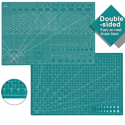 THMINS Self-Healing Sewing Mat, 18" x 24", Green Cutting Mat,A2 | 5-Ply, Double-Sided, Rotating Cutting Mat, Precision Sewing, Fabric Cutting, Crafts and Scrapbooking, A2 - size: 18"×24"