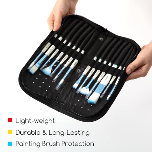 MEEDEN Paint Brush Holder, 15 X 11.2 Inch Zippered Paints Brush Case, Organization and Storage Bag for Artist Paints Brush (Brushes NOT Included) - size: 15 X 11.2 Inch