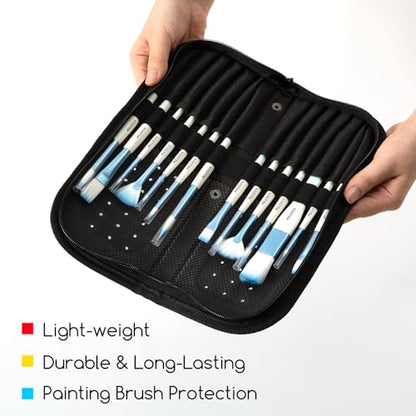 MEEDEN Paint Brush Holder, 15 X 11.2 Inch Zippered Paints Brush Case, Organization and Storage Bag for Artist Paints Brush (Brushes NOT Included) - size: 15 X 11.2 Inch