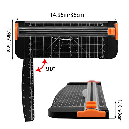 Famomatk 23PCS Weeding Tools for Vinyl, Craft Weeding Tools Set with 12Inch Paper Cutter and Trimmer for Scrapbooking,Silhouettes,Cameos,Lettering,Cutting,Craft Paper, Labels and Cardstock(Black) - color: Black