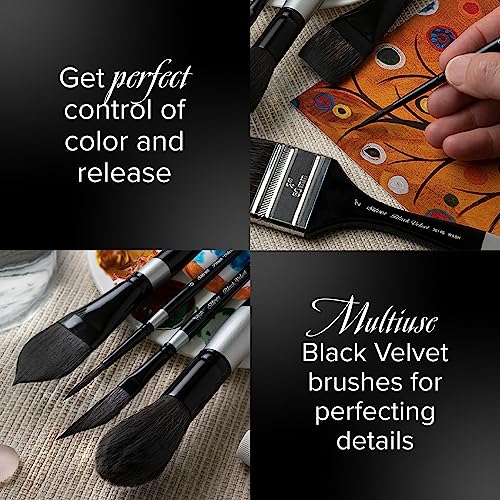 Silver Brush Limited Black Velvet Variety Watercolor Paintbrush Set, 3pc - color: Variety Set, size: 3 Pc