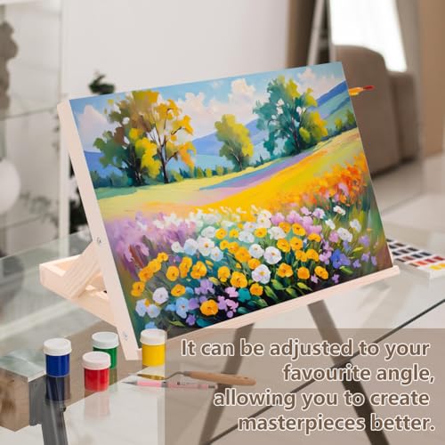2 Pack Tabletop Easel for Painting, Adjustable Desktop Easel, 13 x 9 Inches | Portable Art Easel for Canvas Painting, iPad, Book Display, Artwork Holder