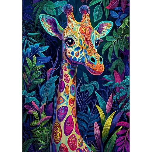 RICUVED Diamond Art Painting Kits for Adults, Colorful Diamond Painting Kits 5D Giraffe Diamond Art Kit for Beginner, Animal Diamond Painting Full Round Drill Art and Crafts for Gift Decor 30x40cm - color: Giraffe