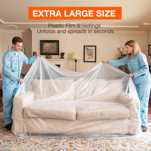 King Origin Plastic Drop Cloths 6 Pack, 9x12 Ft - color: 9x12 Ft, 6 pcs