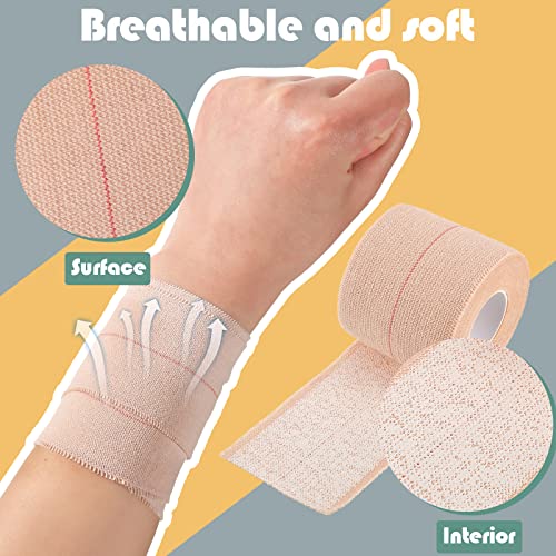 BBTO 4 Rolls Elastic Adhesive Tape Bandage, 5 Yard, 2 Inch | Elastic Tape Self Adhesive Bandage Wrap, Flexible Stretch Bandages for Sports Ankle, Knee and Wrist Sprains Animal Pets - size: 2 Inch in Width